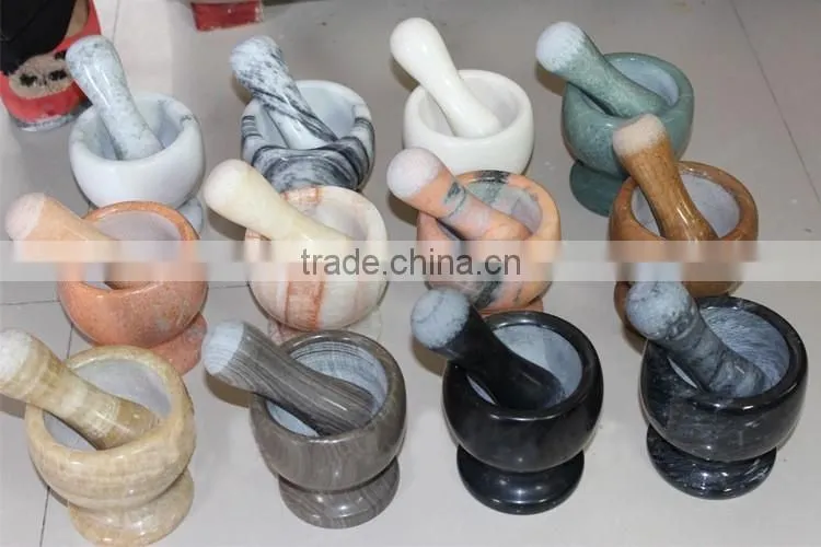 Square granite stone mortar and pestle