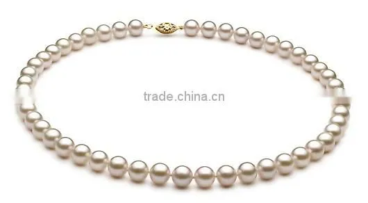 AA 7-8mm white round Japanese Akoya pearl necklace