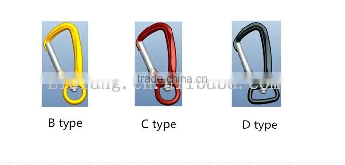 4 Different Types Ring of Colourful High Breaking Forece Carabiner for Dog Leash