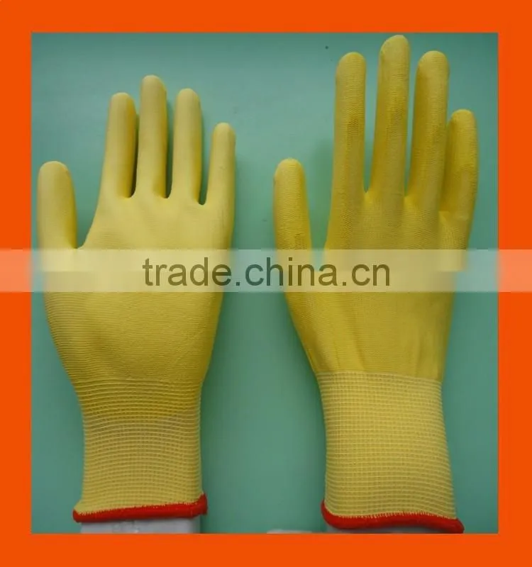 18G Ultra Light Thin Blue PU Palm Coated Warehouse Cashier Work Gloves