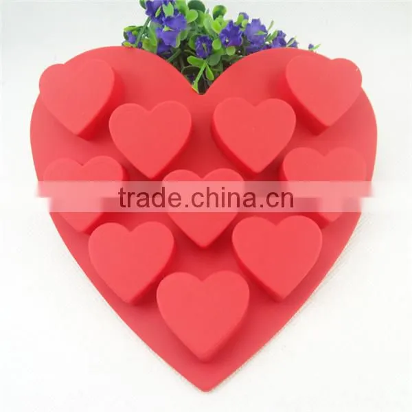 red love heart shaped silicone ice cube tray