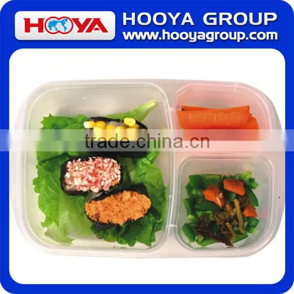 3 compartment wholesale plastic food container