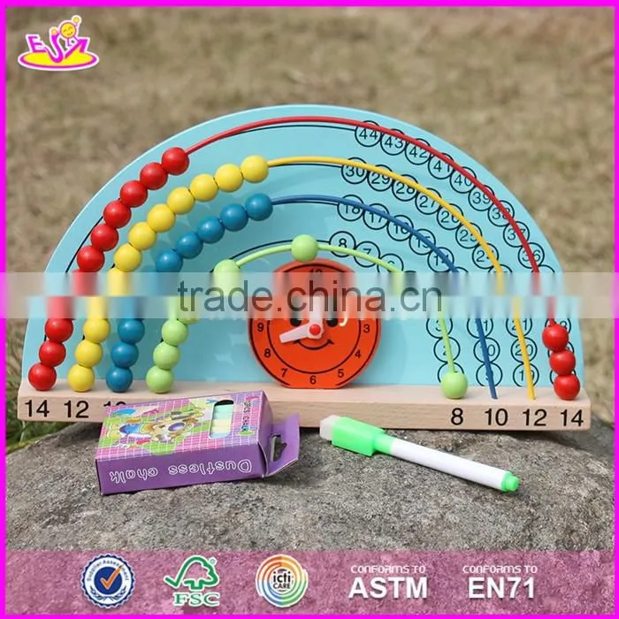 2017 New design 2 sided toddlers educational wooden math toys with drawing board W12A019