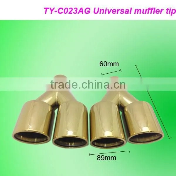 high quality auto part stainless steel 304 universal double exhaust tip