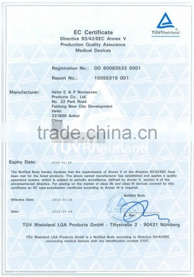 Disposable nonwoven medical nonwoven face masks