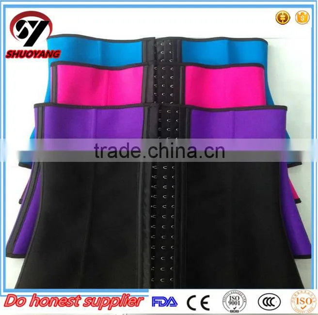 Shuoyang Top selling High quality factory wholesale Private Label accept Strong 3 Hooks Mesh breathable latex waist trainer