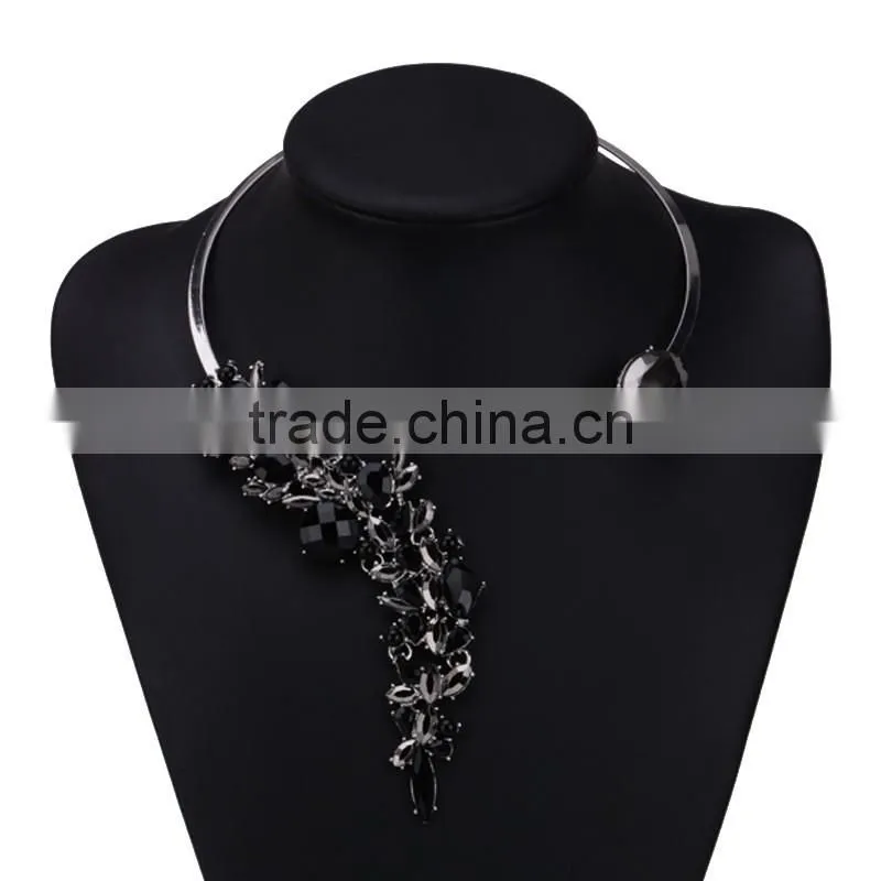 Bohemian Luxury Crystal Beads Cuff Collar Choker Necklace Women multicolored Wedding Maxi Statement Jewelry