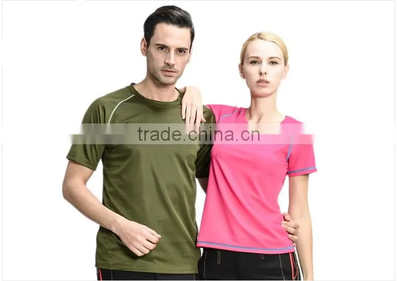 2016 Running wear dry fit Tshirt 100% polyester honeycomb mesh women and men shirt