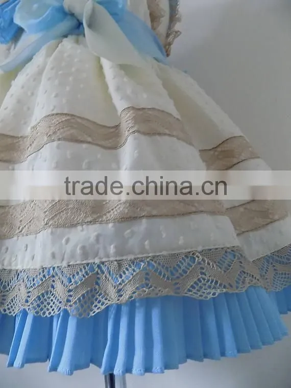New Design Swiss Dots With Cape Collar Baby Girls Clothes Dress