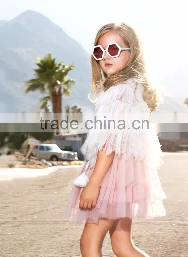 2017 Summer baby girls party refreshing tulle lace fabric Shawl for kids clothing