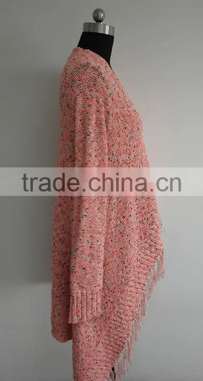 2014 Fashion ladies fancy knitted poncho cardigan