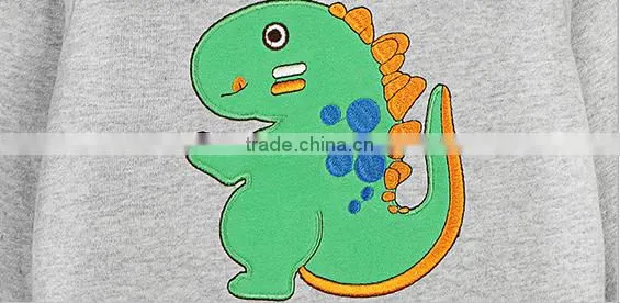 Baby Boys Fashion High Quality Fleece Hoodie Emboridery Cartoon Dinosaur Cute Sweatshirt