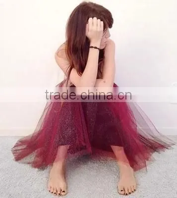 Rose Red Glitter Tutu Mother Daughter Matching Dress Summer New Style
