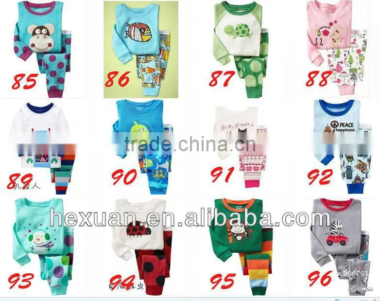 Shanghai Supplier New Designs clothes kids clothing children kids pyjamas wholesale