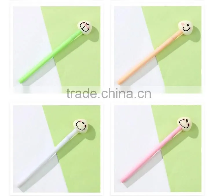 Cute steamed buns pattern cap pen 0.5mm plastic ballpoint pen