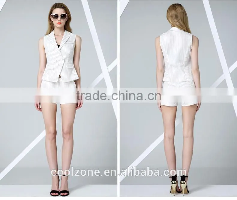 Women summer two pieces business suits office lady casual uniform