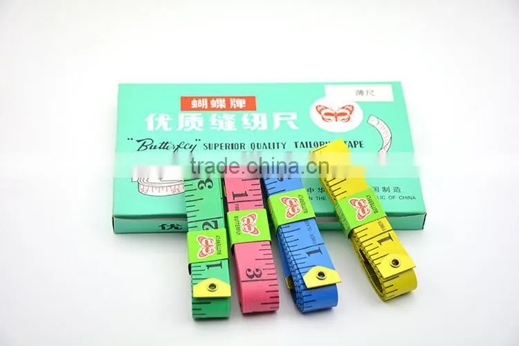 Hot Sale 2*150cm 6Color Butterfly Brand Sewing Clothing With Hole Tailor Measuring Tape