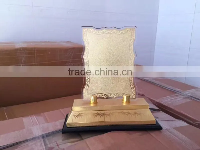 2017 New design metal trophy /wooden base trophy / black acrylic trophy /crystal trophy JC-01