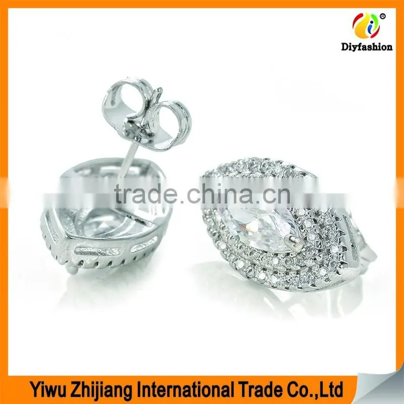 2017 hot lip set auger inlay zircon willow serging stud earrings