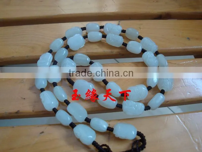 jewels jade Hetian jade jade necklace male eighteen Arhats handmade Jade Pendant Necklace Chain Lanyard Mens Genuine jade stone