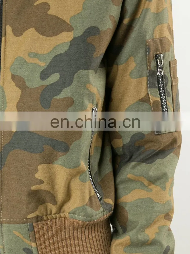 Women's Arm With Pockets Camouflage Bomber Jacket