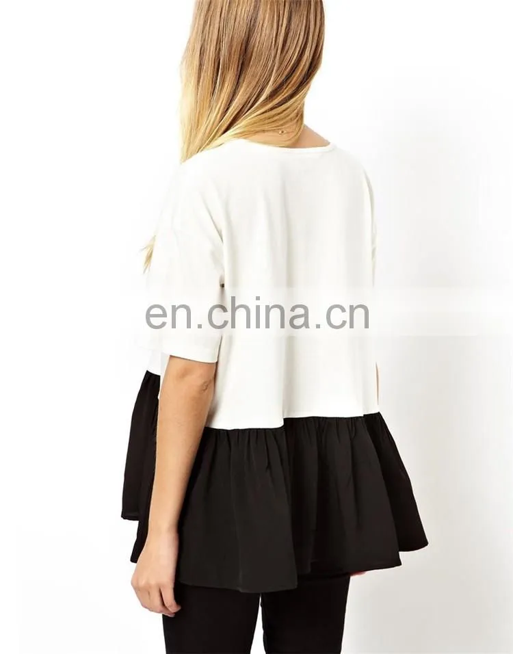 Oversized Peplum Top , korean style women clothing