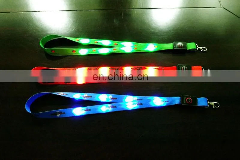 Custom Lanyard with card holder for exhibition led flashing lanyards ultra-high-bright led light lanyard