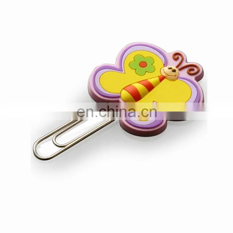 Hot sell unique customized design anime logo paper clip metal paper clip holder