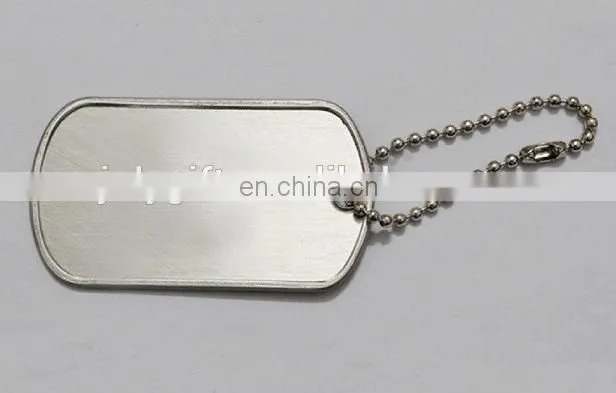Blank military dog tags with ballchain