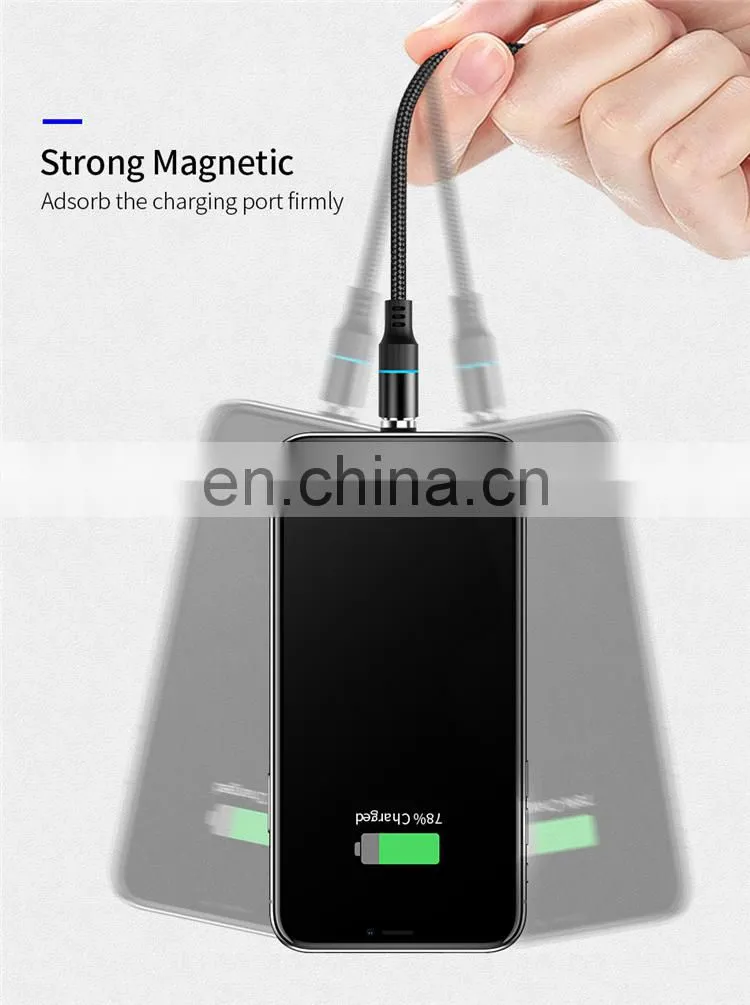 Popular 3A Fast Charging Cable for Iphone 11 Data Cable Android Type-C 3 In 1 Magnetic Fast Charging Charger Line Magnetic Cable