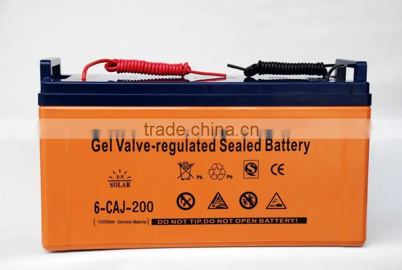 High Efficient Solar Battery for Solar PV, 200A 12V Gelled