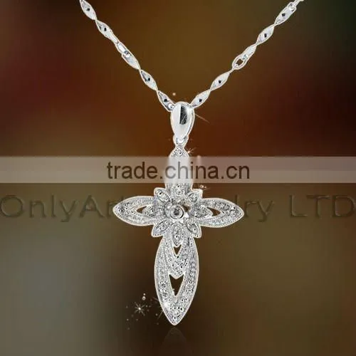 hot sell cheap metal silver jewelry garnet pendant