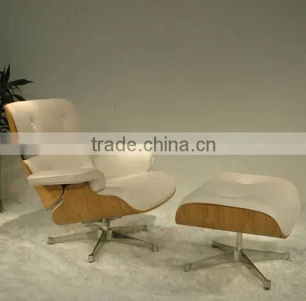 Luxury living room furniture ottoman genuine leather lounge