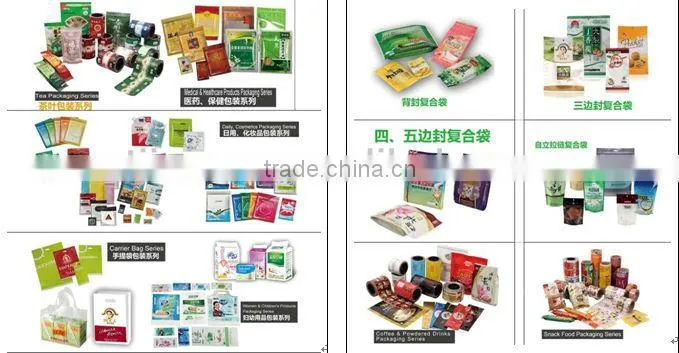 Fancy tea packaging with back seal and side gusset