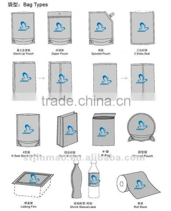 Food grade plastic bag for tea packaging