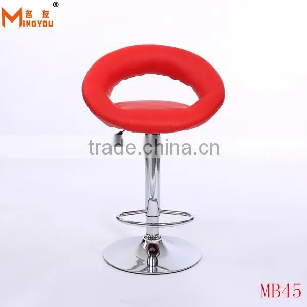 blue pu leather chrome finished swivel bar chairs