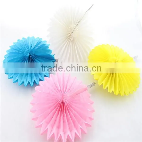 Wholesale Wedding Party Decoration Round Fan 8" (20cm) Hanging Tissue Paper Fan