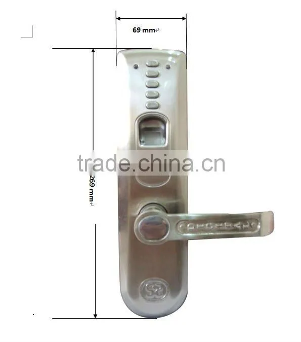 Silver Fingerpirnt door lock with remotes, keys and password
