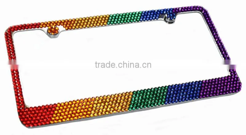 Custom Bling License Plate Frame License Plate Frames Screw Cap Crystal Diamond Rhinestone Bling