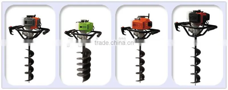 52cc gasoline earth driller machine with 100mm,150mm,200mm bit