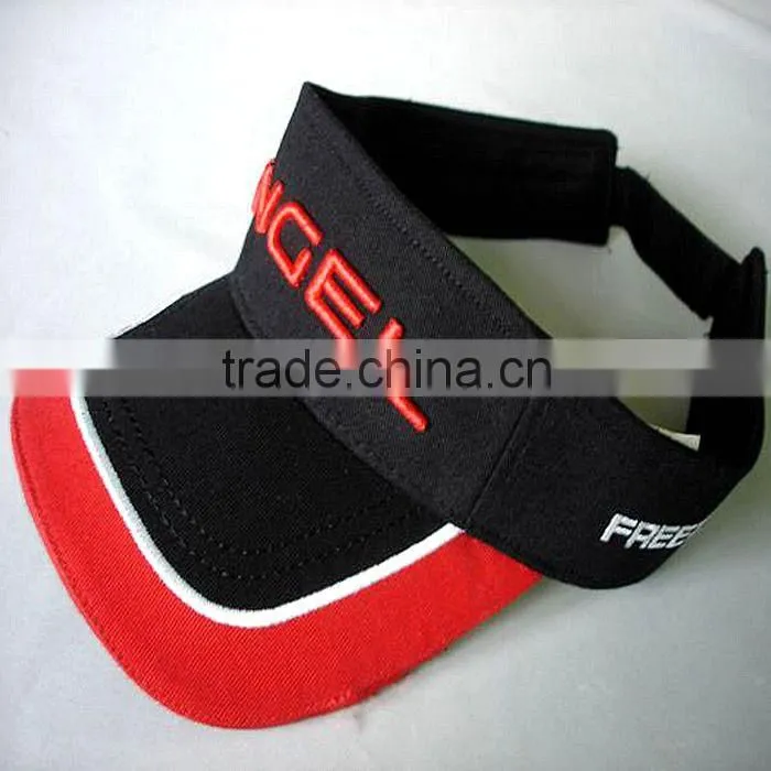 Fashion 100%cotton embroidery sun visor golf hat