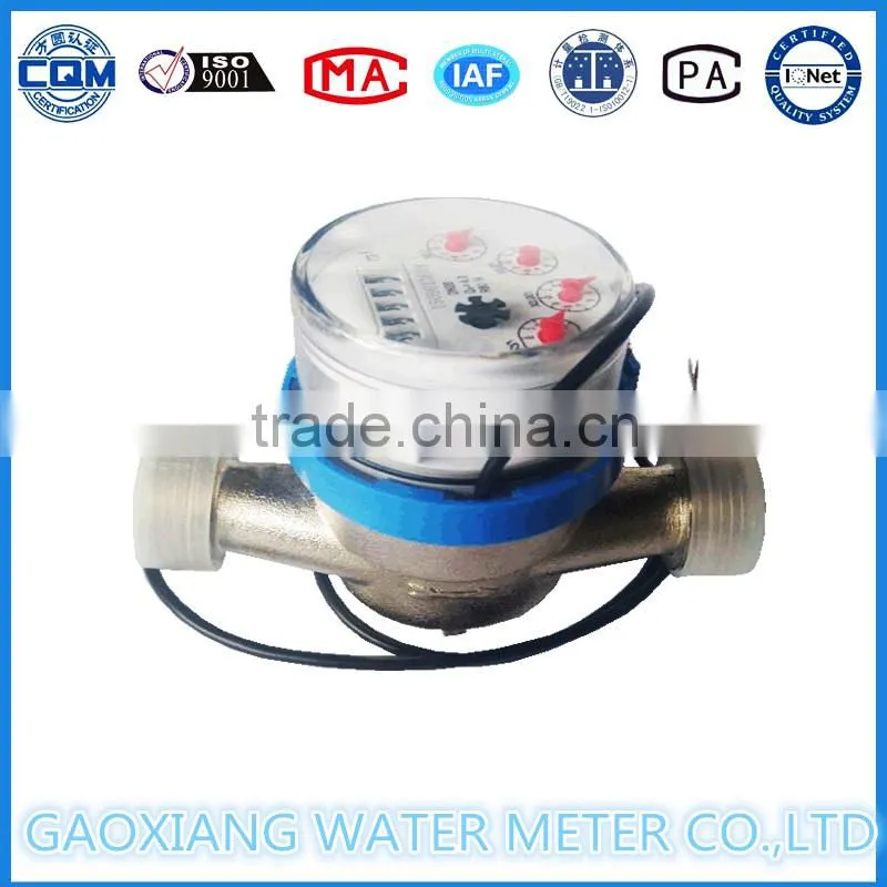 Brass body pulse water meter,10L/pulse,dry dial