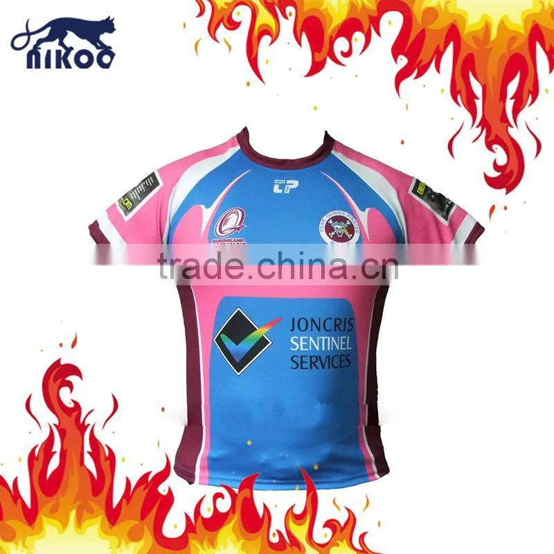 custom sublimated stretchable rugby jersey wholesale