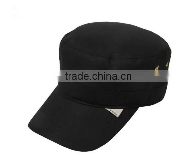 Good Quality Tweed Flat Top Military Hat&Cap/Custom Blank Flat Top Tweed Cap