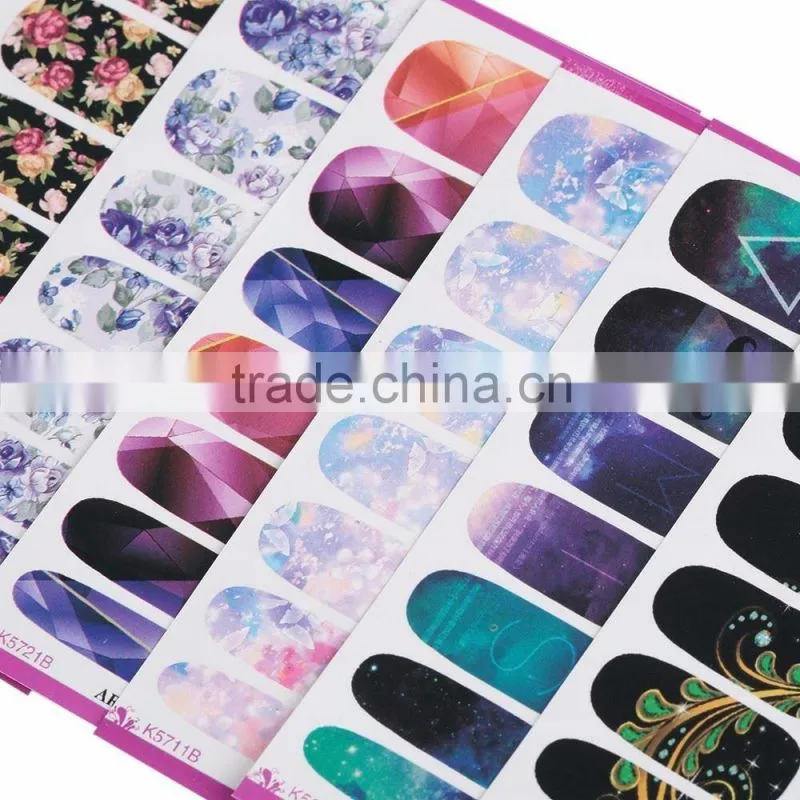 K5633 K5653 K5711B K5721B K5708B Nail Sticker Manicure Decor Decal Tools Rose Floral Butterfly Galaxy Patterns Water Transfers S
