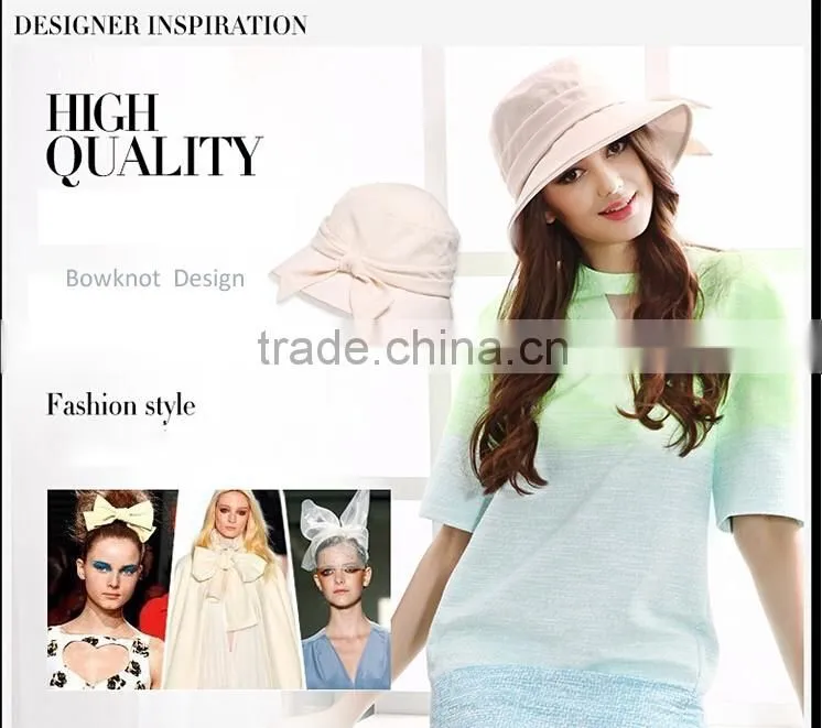 Factory Wholesale Summer Sun Hat Fashion Women Beret With Bowknot Design