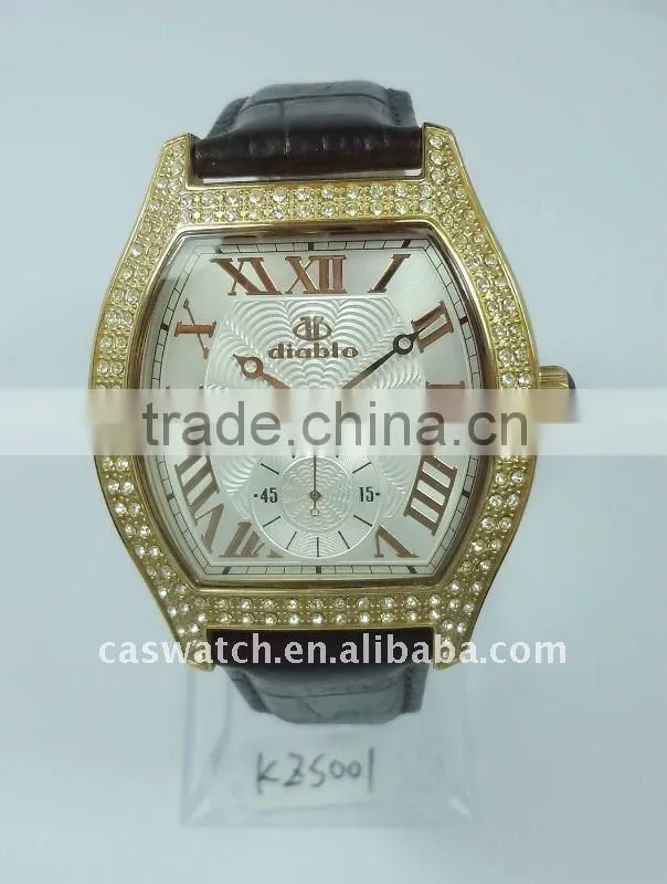 Men's Japan movement quartz diamond watch