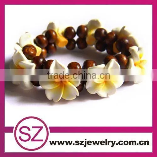 Popular polymer clay tear drop flower pattern dangle earring