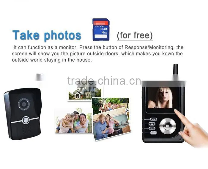 IP55 Waterproof Design 12 Ringtones Camera Intercom Doorbell Video Doorphone with ID Cards