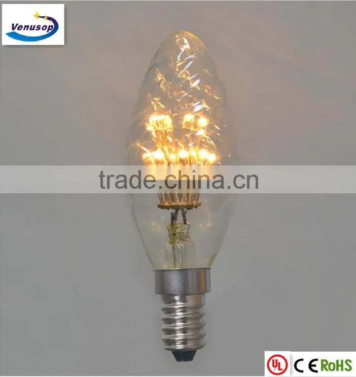 vintige retro Edison style candle light c35 led start bulb 1Watt decortion lighting E27 230V UK with dimmable